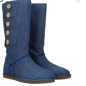 UGG Blue Buttoned Winter Boots